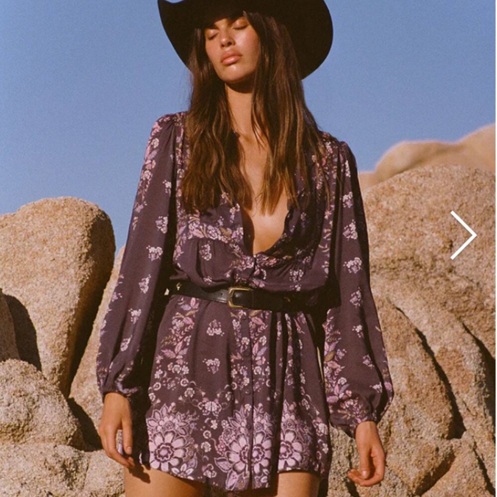 Spell Rebel Spirit Tunic Dress in Hyacinth NWOT